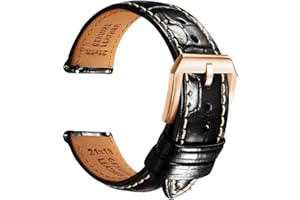 REZERO Leather Watch Bands for Men, Quick Release Watch Straps, Luxury Italian Alligator Grain Embossed Band Replacements 19mm 20mm 21mm 22mm