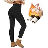 NexiEpoch Fleece Lined Leggings Women - Thermal Thick Winter Warm High Waisted Tummy Control Soft Pants for Snow Cold