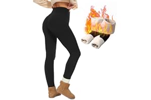 NexiEpoch Fleece Lined Leggings Women - Thermal Thick Winter Warm High Waisted Tummy Control Soft Pants for Snow Cold