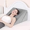 Lossey Adjustable 9" & 12" Bed Wedge Pillow for Acid Reflux and Back Pain Relief, Memory Foam Pillow Wedge for Post Surgery, Adjustable Elevated Pillows for Sleeping