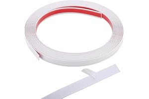 Coengwui Peel and Stick Wall Trim, Flexible Mirror Edging, Finish Molding for Ceiling Floor Tile Edge Furniture and Home Decoration (Matte White, 196.8" x 0.4")