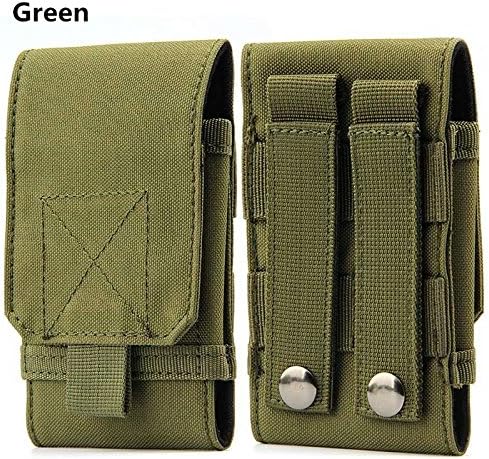 Large Size Army Molle Camo Military Nylon Versatile Utility Tough Heavy Duty Compatible Tactical Universal Waist Pack Bags Casual Climbing Hiking Outdoor Rock Holster Case Big Cycling Carrying Pouch with Belt Loop Waist Bag for Sony Xperia XZ Premium/Xperia Z4v/Xperia Z5 5.7 inches Under (Green)