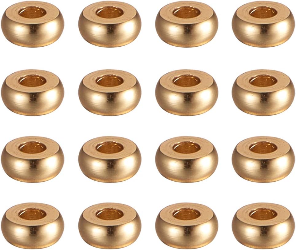 NBEADS 20Pcs 4mm Brass Smooth Round Metal Spacer Beads Loose Beads for DIY Jewelry Making Findings