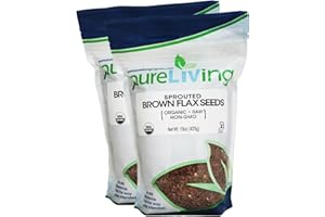 Pure Living Sprouted Brown Flax Seeds, 2 Packs -15 Ounce each