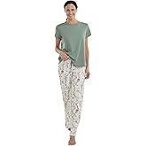 jijamas Incredibly Soft Pima Cotton Women's Pajamas Set - Short Sleeve Set
