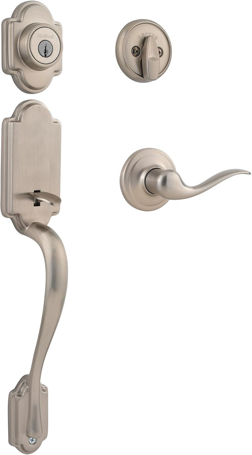 Kwikset Signature Series 98001138 Satin Nickel Smartkey Arlington Handleset With Juno Knob