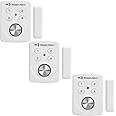 3 Pack Door Alarms with Delay When Left Open 130db Window Break Sliding Siren Vibration Detect Sensor for Home, Apartment Sec
