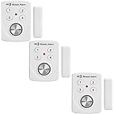 3 Pack Door Alarms with Delay When Left Open 130db Window Break Sliding Siren Vibration Detect Sensor for Home, Apartment Sec