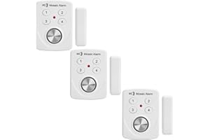 3 Pack Door Alarms with Delay When Left Open 130db Window Break Sliding Siren Vibration Detect Sensor for Home, Apartment Sec