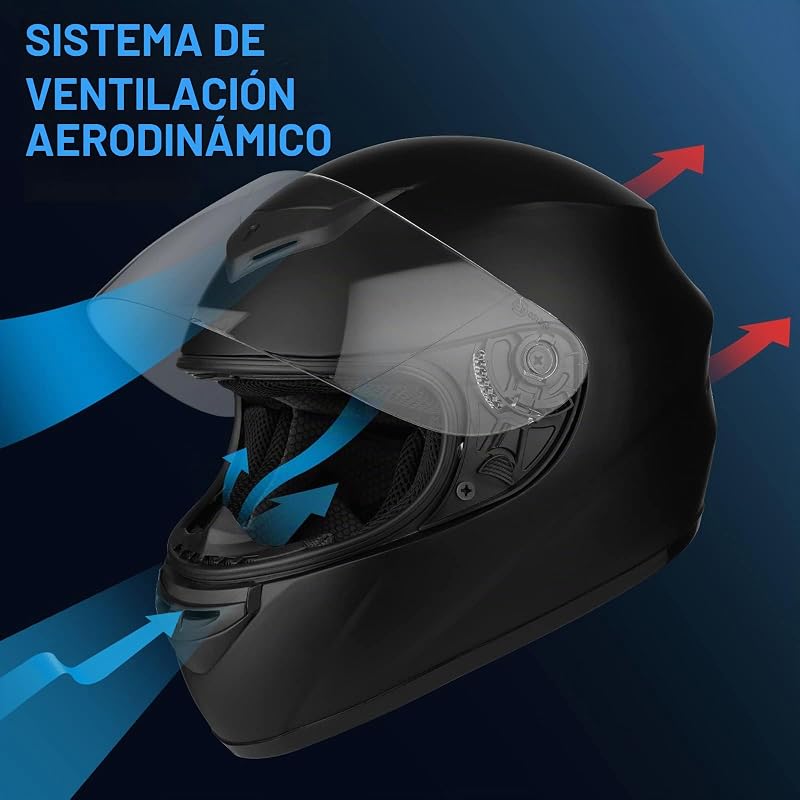 Capacete facial completo para motocicleta favoto, capacete respirável para motocicleta para mulheres, homens e adultos, proteção de segurança, certificado ece, 57-58 cm preto