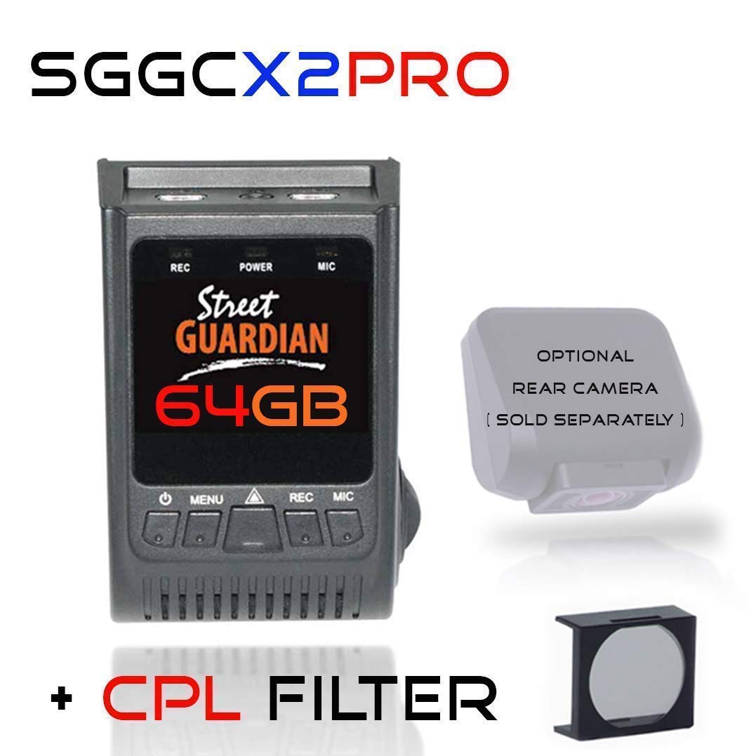 Street Guardian SGGCX2PRO Dash Camera with 64GB MicroSD Card