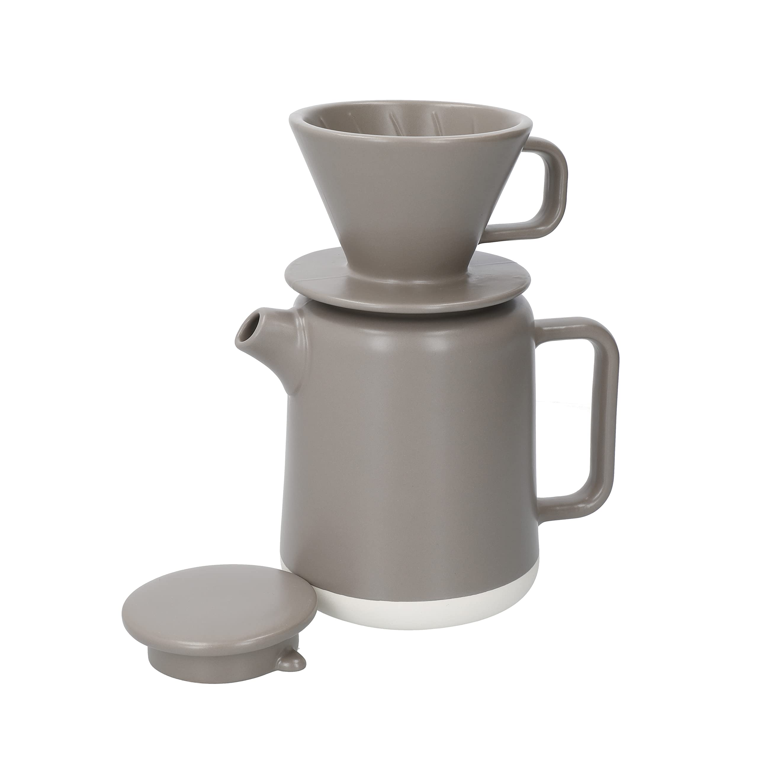 La Cafetière Seville Ceramic Pour Over Coffee Set, 4 Cup, Gift Boxed, Cream