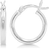 Kezef 2mm 925 Sterling Silver Hoop Earrings for Women| Hypoallergenic Lightweight