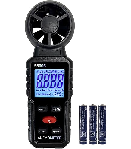 Pyle Digital Anemometer & Thermometer - Handheld Wind Speed Meter With Temperature Gauge - PMA85