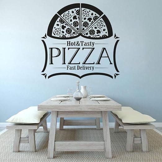 zqyjhkou Tasty Pizza Vinyl Wall Decal Pizzeria Shop Logo Window ...