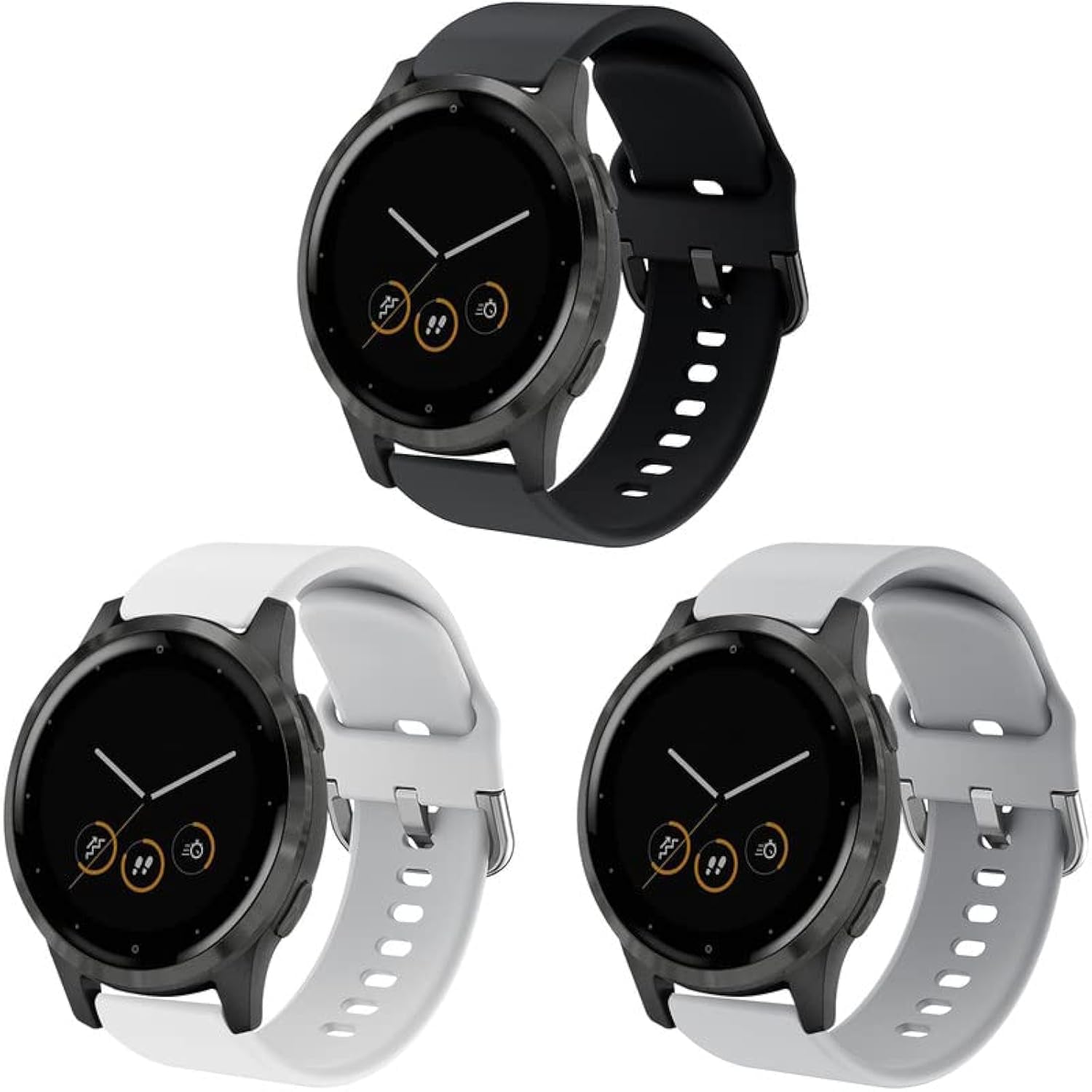 YASPARK Vivoactive 4S/Vivomove 3S/Venu 2S Strap, 18mm Soft Waterproof Silicone Sport Replacement Strap for Fossil Women Q Venture HR Gen 4/Gen 3/Withings Steel HR 36mm