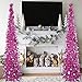 N&T NIETING Christmas Tree,5ft Collapsible Pop Up Christmas Tree Fuchsia Tinsel Coastal Christmas Tree for Holiday Xmas Decorations,Home Display, Office Decor