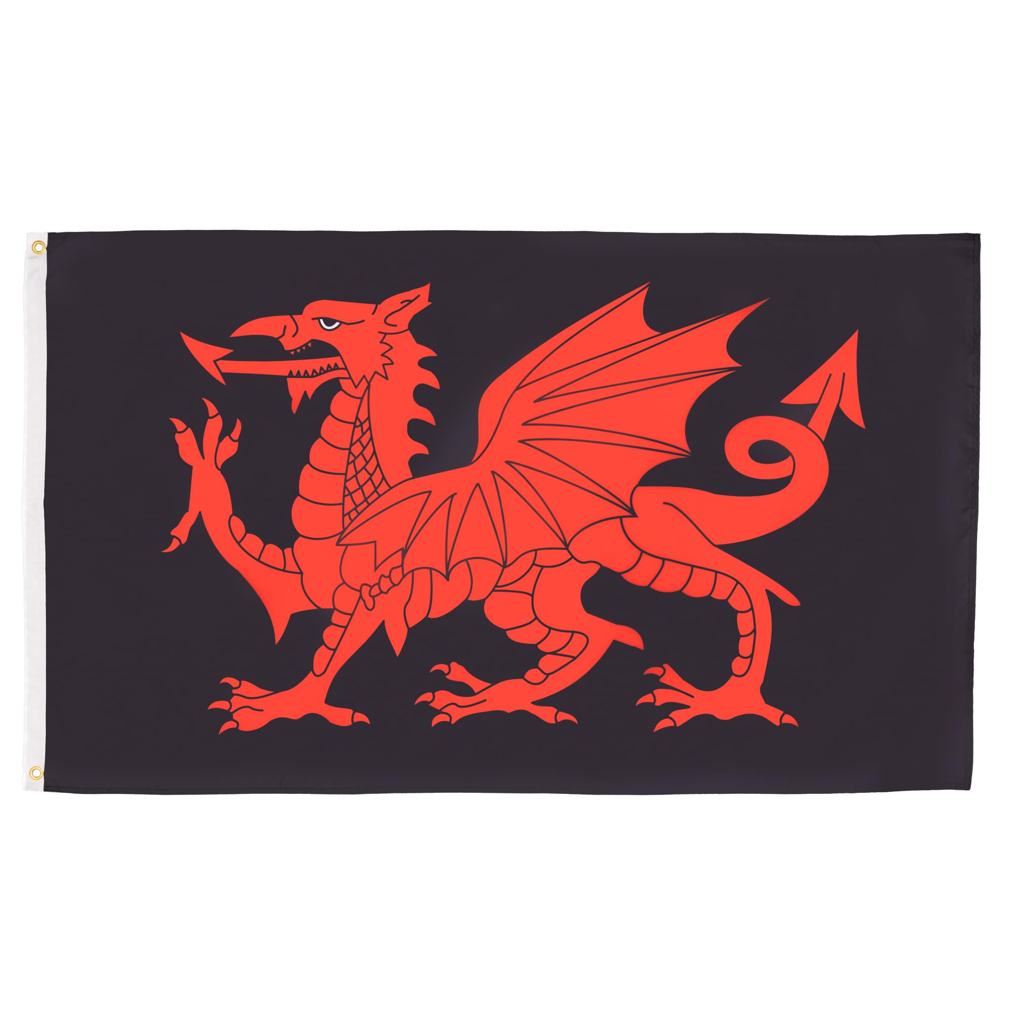AZ FLAG - Welsh Dragon Black Flag - 3x5 Ft - 100D Polyester Wales Banner with Two Metal Grommets - Fade Resistant - Vivid Colors - 3' x 5' Feet - 150x90 Cm