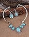 Qiyun (TM) Tibet Silver Collar Choker Turquoise Blue Bead Stone Necklace Earrings Set