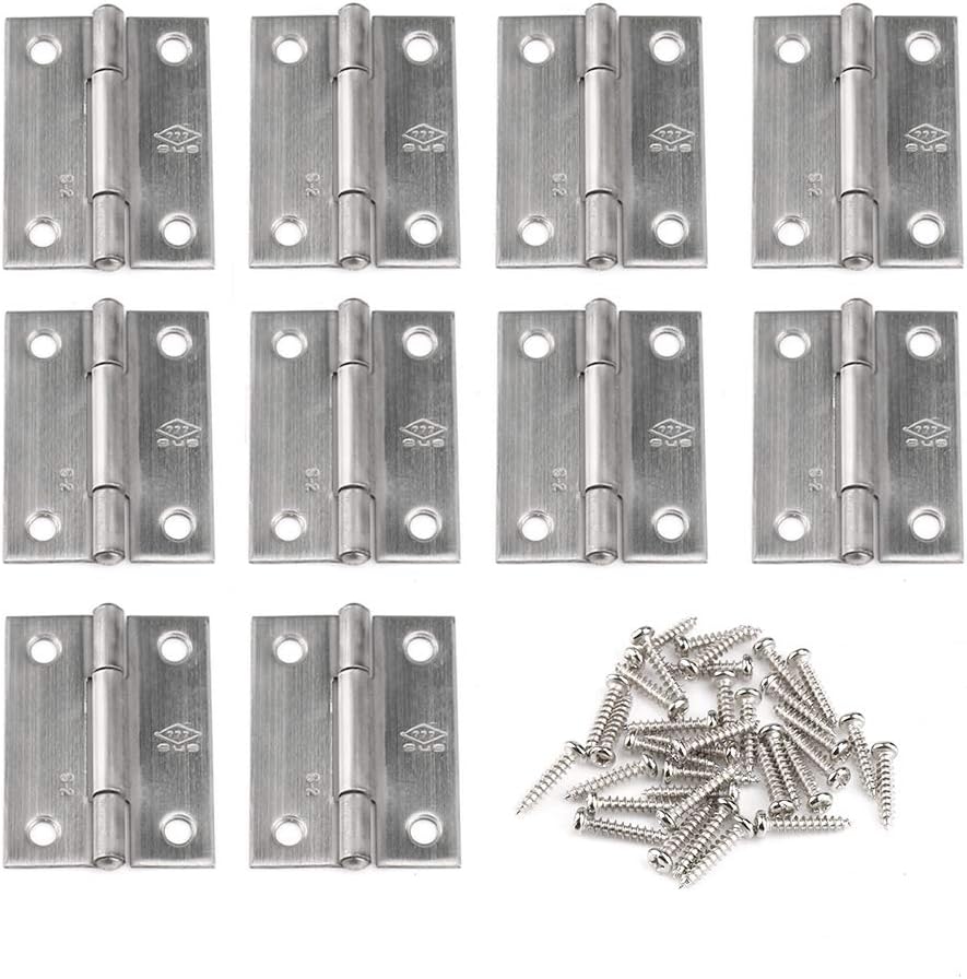 Butt Hinges 2 inch for Cabinet Cupboard Jewelry Box 304 Stainless Steel (10pcs)
