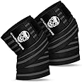 Gymreapers Knee Wraps (Pair) With Strap for Squats, Weightlifting, Powerlifting, Leg Press, and Cross Training - Flexible 72 inch Knee Wraps for Squatting - For Men & Women (Gray)