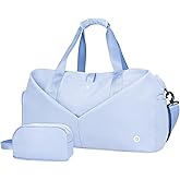 Ceneda 20" Gym Bag for Women with Wet Pocket & Shoe Compartment, Lightweight Duffel Waterproof Carry On Duffle for Travel, Yoga, Overnight (Light Blue)