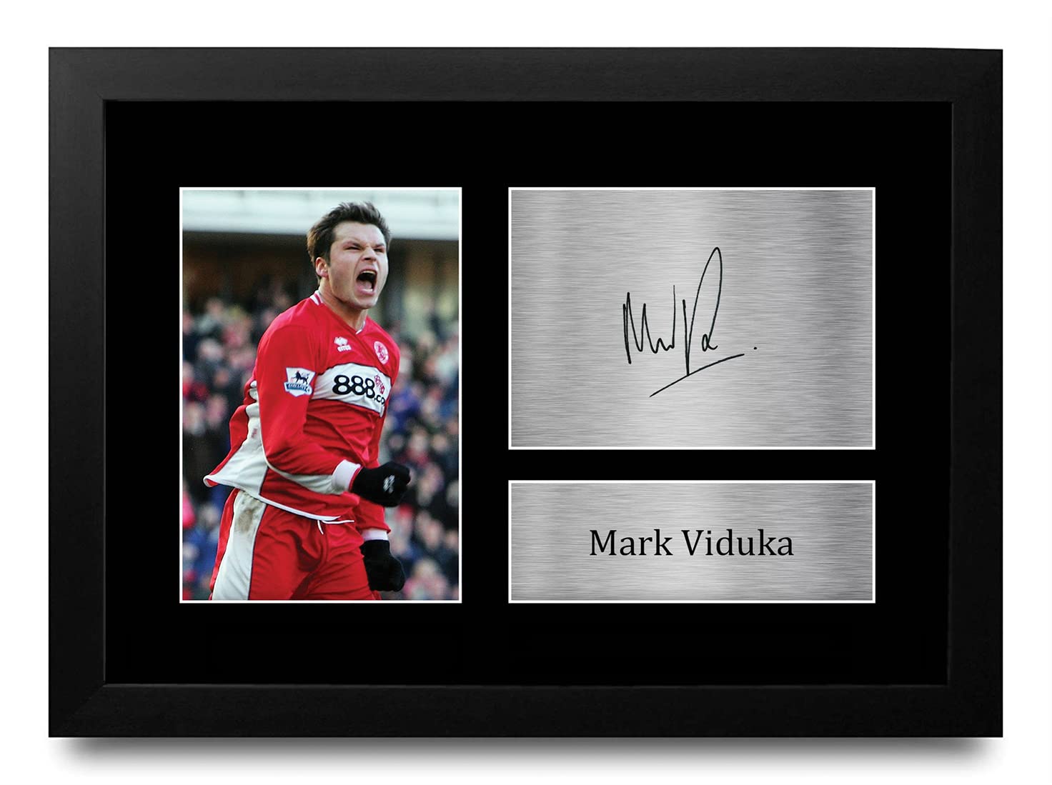 HWC Trading FR A4 Mark Viduka Middlesbrough Gifts Printed Signed Autograph Picture for Football Fans and Supporters - A4 Framed