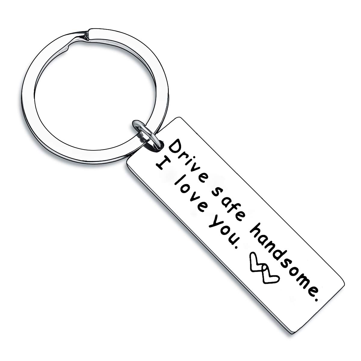 BESPMOSP Drive Safe Handsome I Love You Trucker Keychain Boyfriend Husband Dad Valentines Day Stocking Stuffer