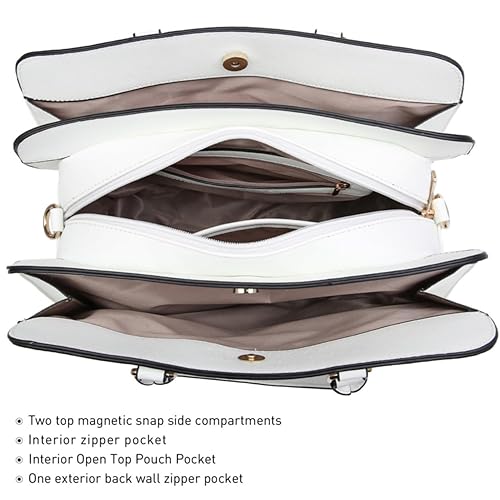 Dasein Women Satchel Handbag Shoulder Purse Top Handle Work Bag