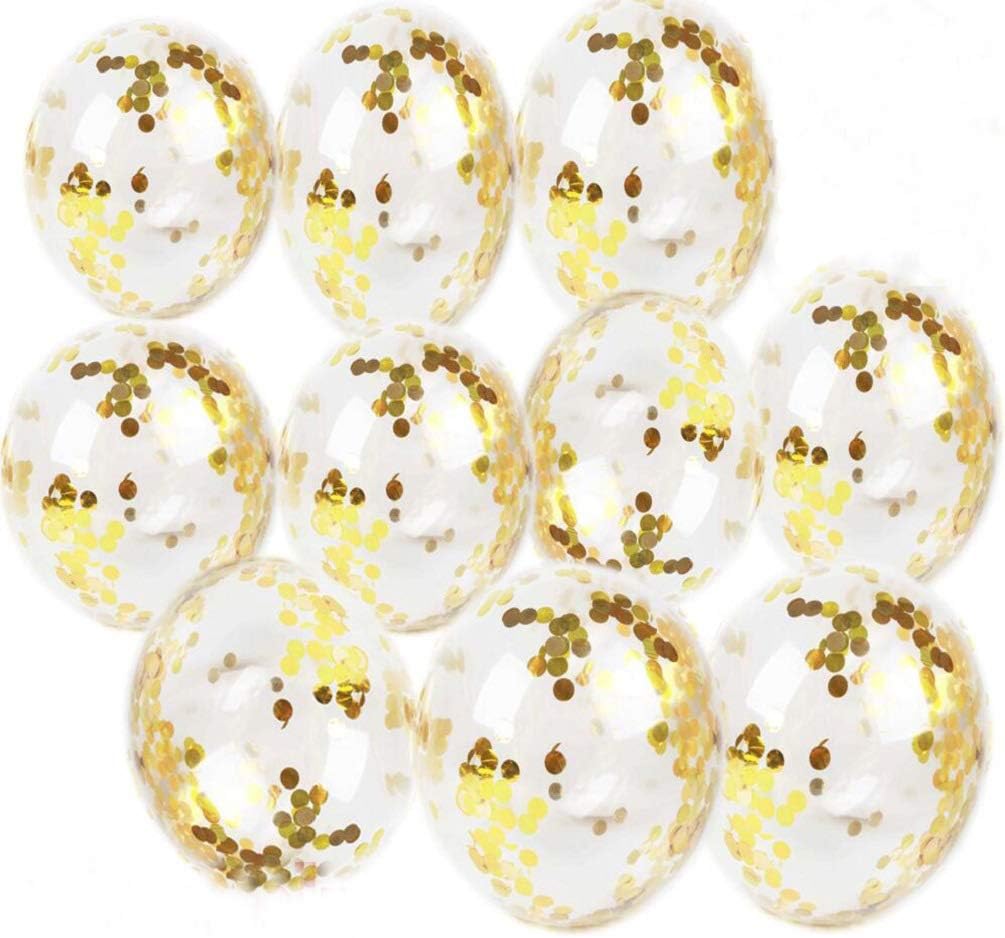 IMPHOM Balloons Confetti Gold Helium Latex Balloons Decorations for Party Proposal Baby Shower Wedding Happy Birthday 12'' (10PCS)
