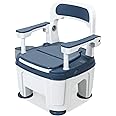 Bedside Commode, Adult Mobile Portable Toilet, Toilet Chair Seat with Handles, Height Adjustable Anti-Slip and Anti-Rollover, Adult Potty Chair Load 882lb for Seniors Disabilities Elderly