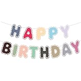 Elf Party Happy Birthday Banner, Colorful Cute Cartoon Theme Banner Decorations for Kids Boys and Girls Photo Props Backdrop Supplies for Children's Birthday Celebrations