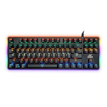 Ant Esports MK1000 Multicolour LED Backlit Wired TKL Mechanical Gaming Keyboard with Blue Switches (Black)