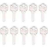 HAOHUODUO KW1 Brass Blank Key Blanks 10 Pack of Uncut Blank Keys Copper Structures Blank Keys, Silver, HAOHUODUO010