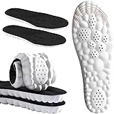 DWTWLE 4D Cloud Insoles for Men, Memory Foam Cloud Insoles Super Soft Anti-Fatigue, Shock Absorption, Relieve Foot Pain (Black, US 14-15)