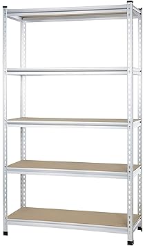 AmazonBasics - Standregal für mittelschwere Gegenstände, Doppel-Stangen, Spanplatten, 121 x 45 x 182 cm