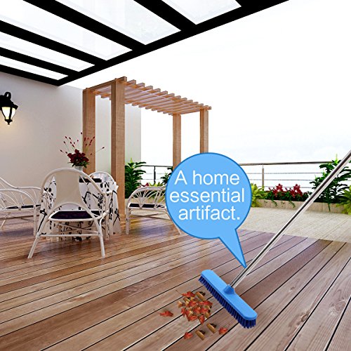 YCUTE Commercial Floor Scrub Brush with Long Handle 52", 12" Multi