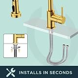 FORIOUS Brushed Gold Kitchen Tap with 360° Swivel High Arc Dual Spray view 5