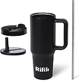RIFIH 40 oz tumbler with handle and flip straw, Tumbler with Handle, Travel Mugs, Stainless Steel Cup, Insulated Water Bottle, Insulated Travel Coffee Mugs, Cup with Straw, (Casbah Night, 40 OZ)