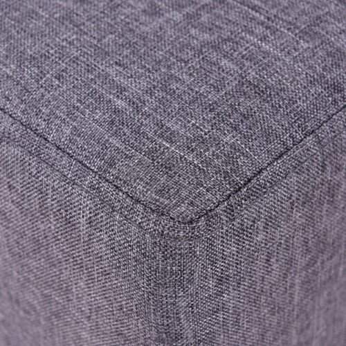 Ottoman Storage Box Square Foot Stool Footstools Seat Wood Frame Footrest Linen Gray - Thumbnail 3