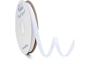 Ribbli White Grosgrain Ribbon, 3/8 inches x Continuous 50 Yards,Use for Bows DIY Hair Accessories,Gift Wrapping,Craft and Sewing