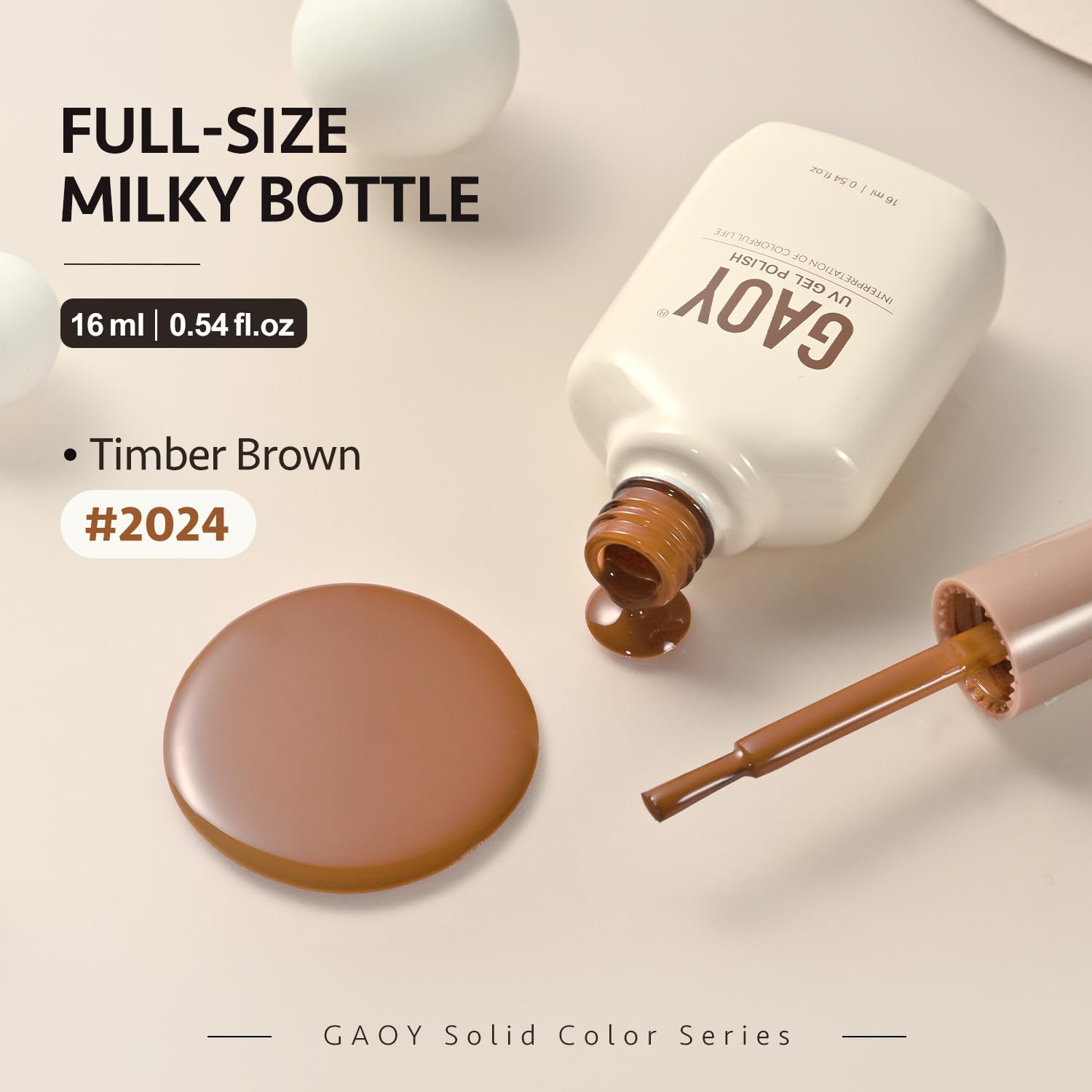 GAOY Brown Gel Nail Polish, 16ml Soak Off Gel Polish, UV Light Cure for Nail Art DIY Manicure at Home, 2024 Timber Brown - Image 6