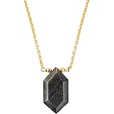 SUNSHINEGEMS Natural Golden Obsidian fancy Hexagon Necklace Polished Gemstone Healing Crystals Gift for Her Birthday Gemstone Jewelry 18 inch Weight 10caratStone Size Approx 10 MM (Golden Obsidian)