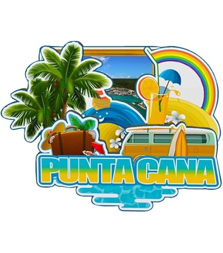 Magnete Da Frigo 3D Con Ara Di Punta Cana, Repubblica Dominicana, Souvenir Fatto A Mano In Poliresina, Cm 5,5x10,5