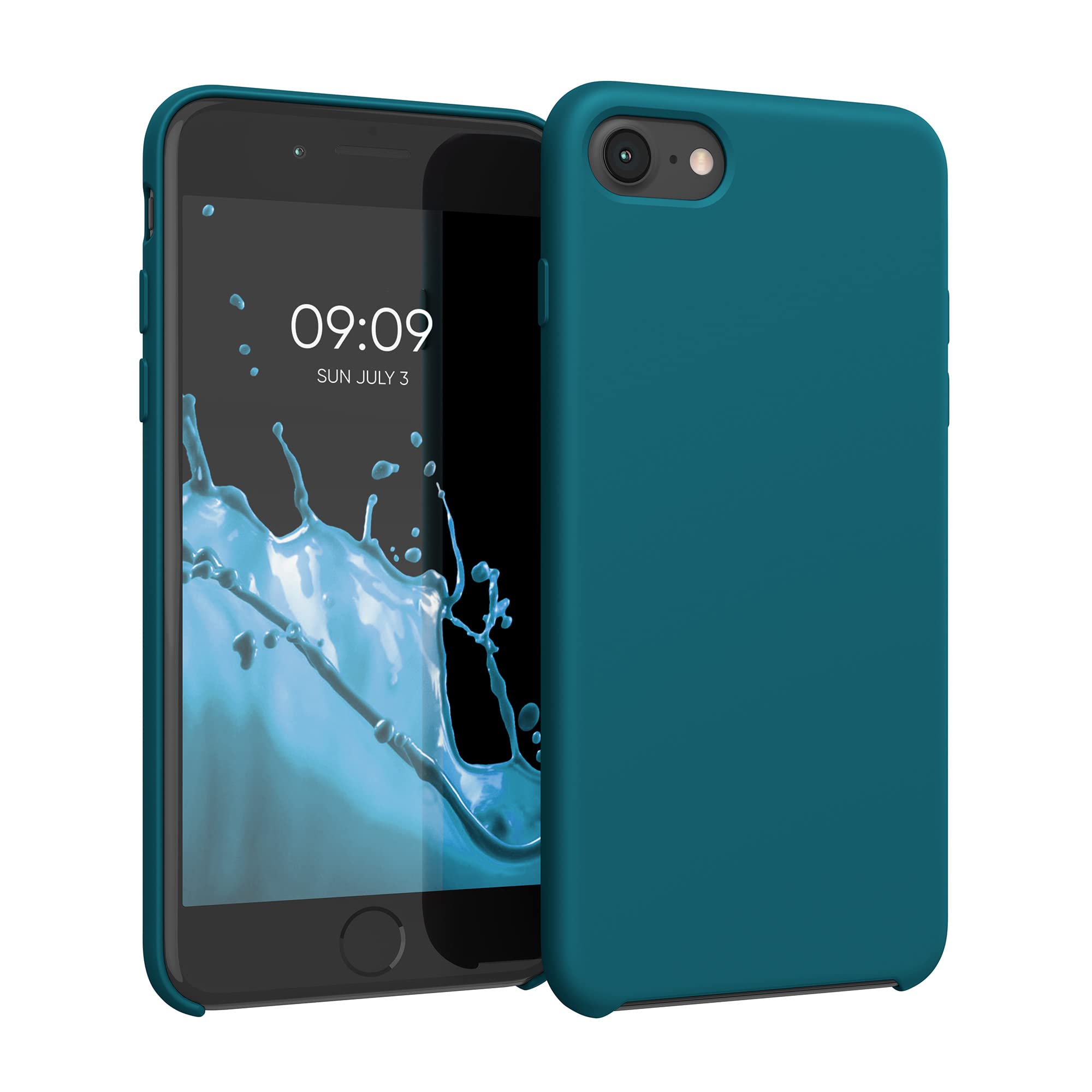 kwmobile Case Compatible with Apple iPhone SE (2022/2020) / iPhone 8/7 Case - TPU Silicone Phone Cover with Soft Finish - Teal Matte โ image 1