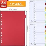 Thboxes A4 File Dividers 5 Pack 10 Part Multi Hole Punched Tabbed view 2
