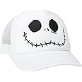 Disney Nightmare Before Christmas Trucker Hat, Snapback Baseball Cap for Men, Jack Skellington White