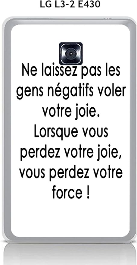 Coque Lg L3 2 E430 Design Citation Les Gens Negatifs Texte Noir Fond Blanc Amazon Fr High Tech