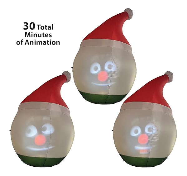 ANIMAT3D INFLATABLE MR. CHILL TALKING ANIMATED INFLATABLE SNOWMAN WITH BUILT IN 56 INCH HD SCREEN AND BUILT IN PROJECTOR + SPEAKER INCLUDES 30 MINUTES OF CONTENT