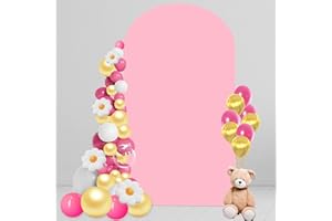 VLAKTEVEN 7.2 FT Arch Backdrop Cover, Wedding Arch Covers Stretchy Backdrop, Pink Spandex Arch Cover Birthday Chiara Arch Backdrop Stand Cover for Baby Shower Party Ceremony Decorations